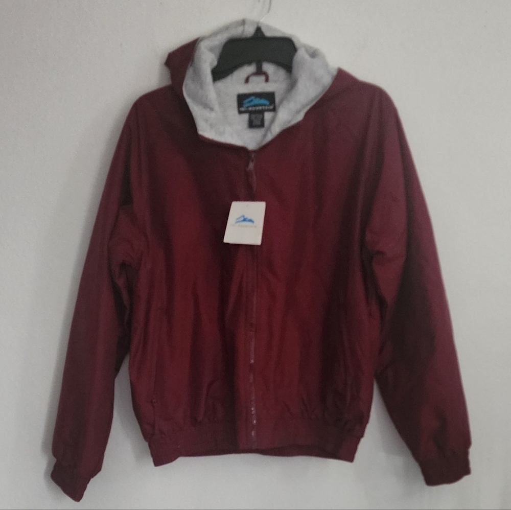 Tri-Mountain Nylon Hooded Jersey Zip Close Pockets Youth Sz XL 18-20